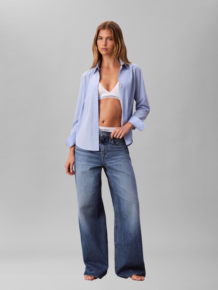 Calvin Klein Blue Wide Leg Jeans - Image 1 of 6