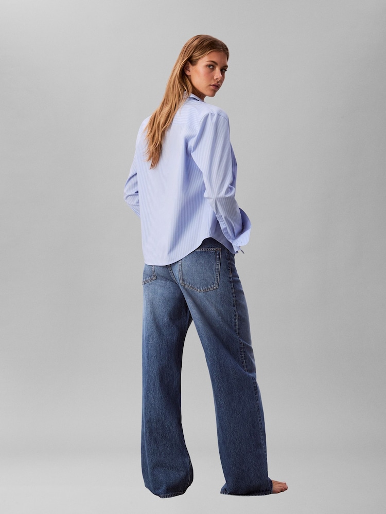 Calvin Klein Blue Wide Leg Jeans - Image 2 of 6