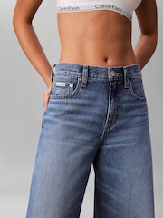 Calvin Klein Blue Wide Leg Jeans - Image 3 of 6
