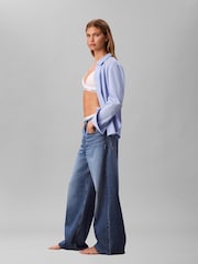 Calvin Klein Blue Wide Leg Jeans - Image 5 of 6