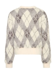 Calvin Klein Brown Soft Argyle Relaxed Cardigan - Image 7 of 7