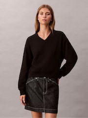 Calvin Klein Black Terry Relaxed Sweatshirt - Image 1 of 5