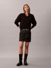 Calvin Klein Black Terry Relaxed Sweatshirt - Image 3 of 5