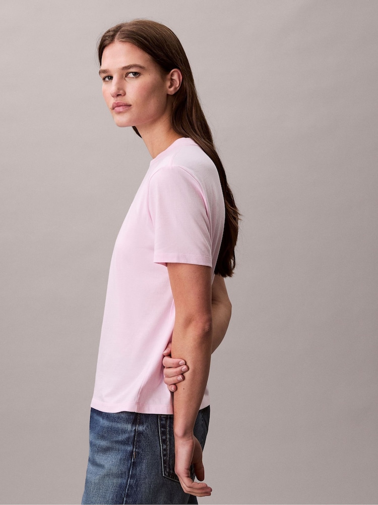 Calvin Klein Pink Short Sleeve Classic Foil Calvin Klein T-Shirt - Image 6 of 6 Calvin Klein Pink Short Sleeve Classic Foil Calvin Klein T-Shirt - Image 6 of 6