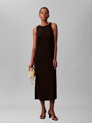 Calvin Klein Black Refined Jersey Hardware Dress - Image 1 of 6