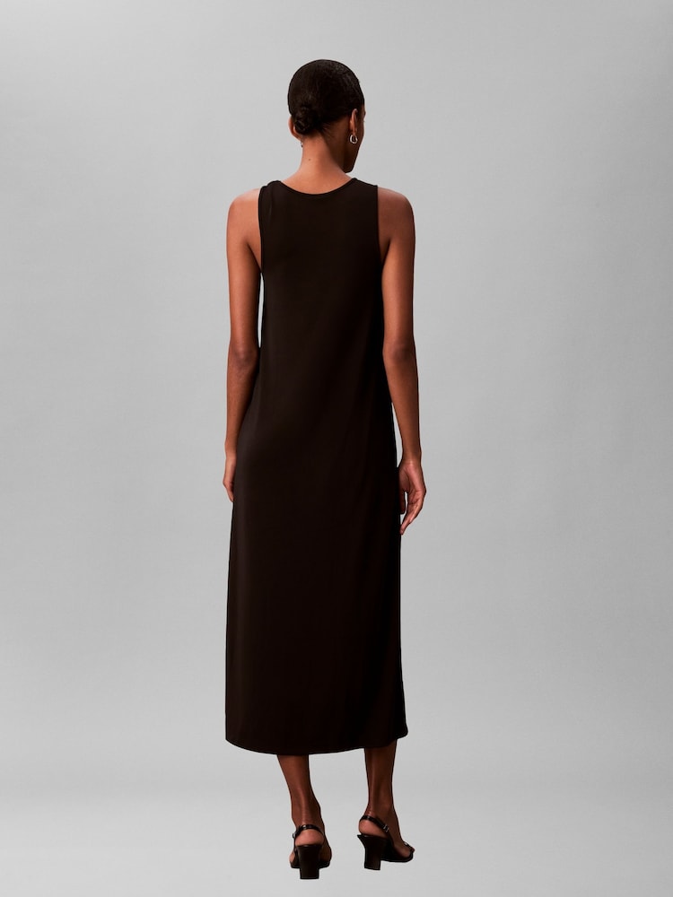 Calvin Klein Black Refined Jersey Hardware Dress - Image 2 of 6