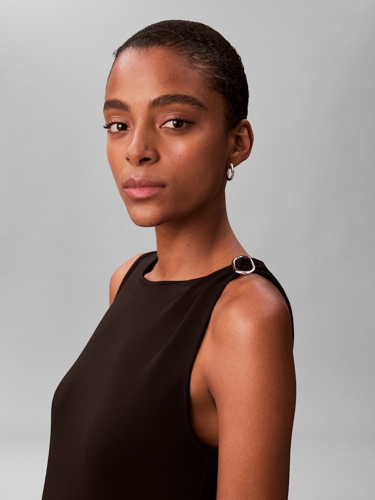 Buy Calvin Klein Black Refined Jersey Hardware Dress from Next Mexico