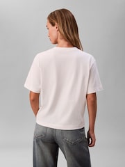 Calvin Klein White Cocktail Logo Graphic Boxy T-Shirt - Image 2 of 5