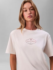 Calvin Klein White Cocktail Logo Graphic Boxy T-Shirt - Image 3 of 5