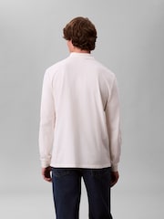Calvin Klein White Long Sleeve Casual Pique Polo Shirt - Image 2 of 6
