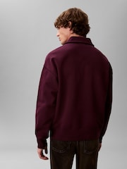 Calvin Klein Purple Heavy Jersey Logo Long Sleeve Polo Shirt - Image 2 of 7
