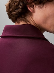 Calvin Klein Purple Heavy Jersey Logo Long Sleeve Polo Shirt - Image 6 of 7