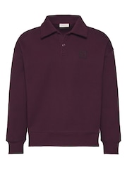 Calvin Klein Purple Heavy Jersey Logo Long Sleeve Polo Shirt - Image 7 of 7