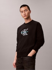 Calvin Klein Black Fleece Monologo Relaxed Sweatshirt - Image 1 of 5