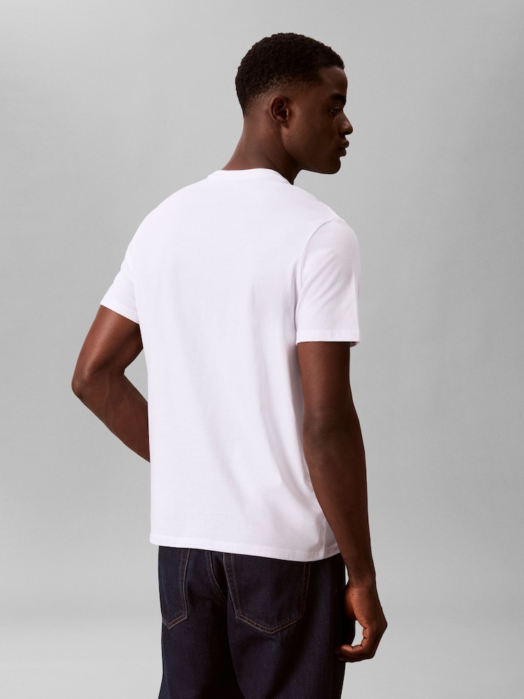 Calvin Klein Off White Short Sleeve 30s Micro Monologo Graphic T-Shirt - Image 2 of 6