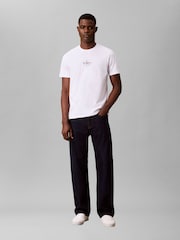 Calvin Klein Off White Short Sleeve 30s Micro Monologo Graphic T-Shirt - Image 3 of 6