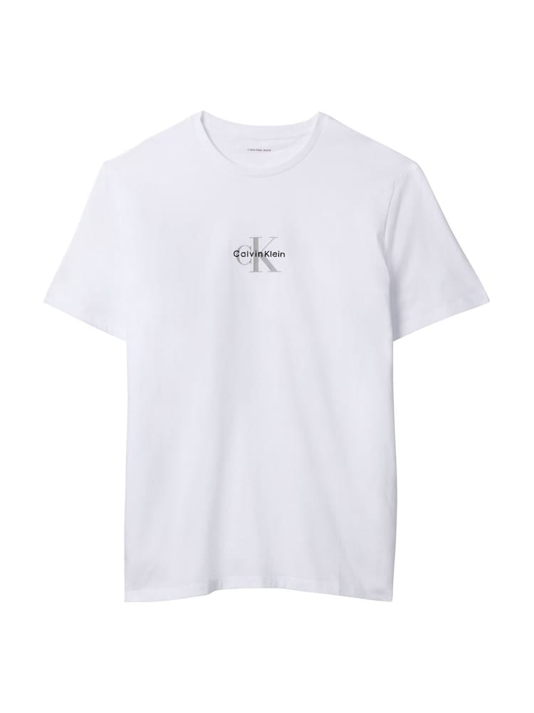 Calvin Klein Off White Short Sleeve 30s Micro Monologo Graphic T-Shirt - Image 6 of 6