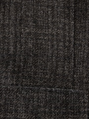 Chocolate Brown Regular Fit Signature Nova Fides 100% Wool Check Blazer - Image 2 of 6