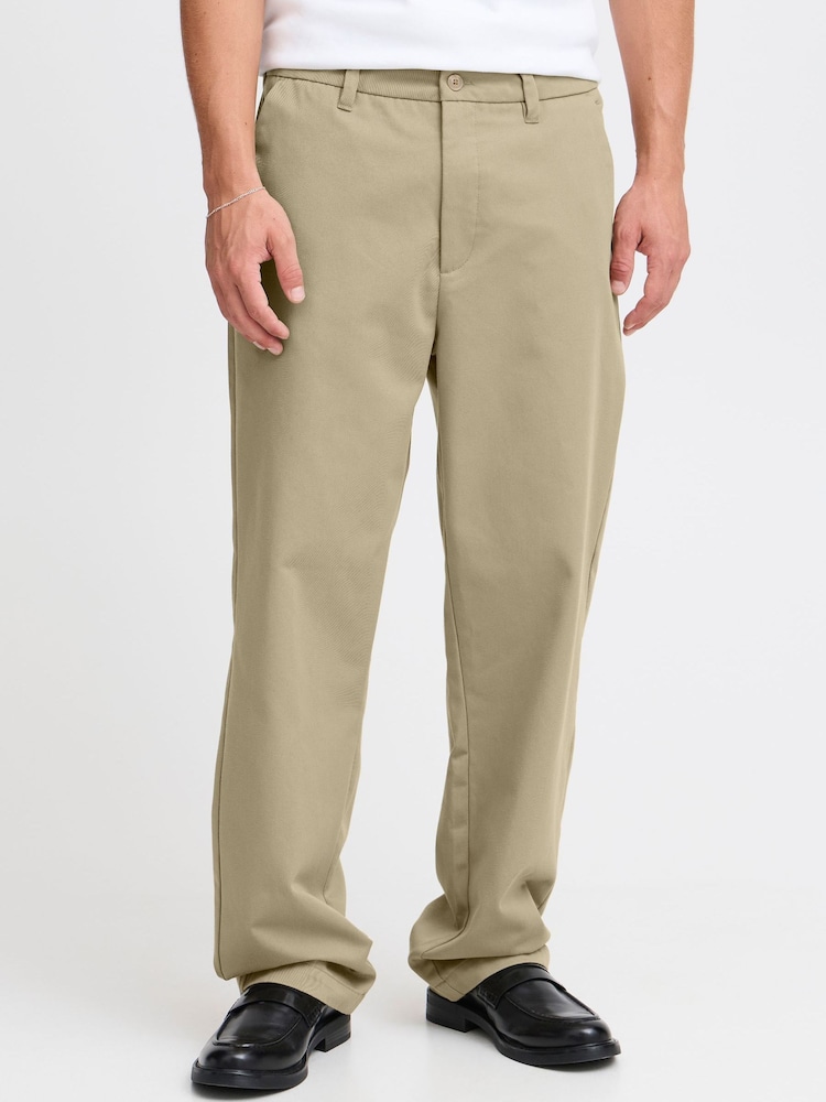 !Solid Cream Woven Straight Fit Trousers - Image 1 of 5 !Solid Cream Woven Straight Fit Trousers - Image 1 of 5