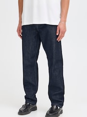 !Solid Blue Regular Fit Straight Leg Jeans - Image 1 of 5