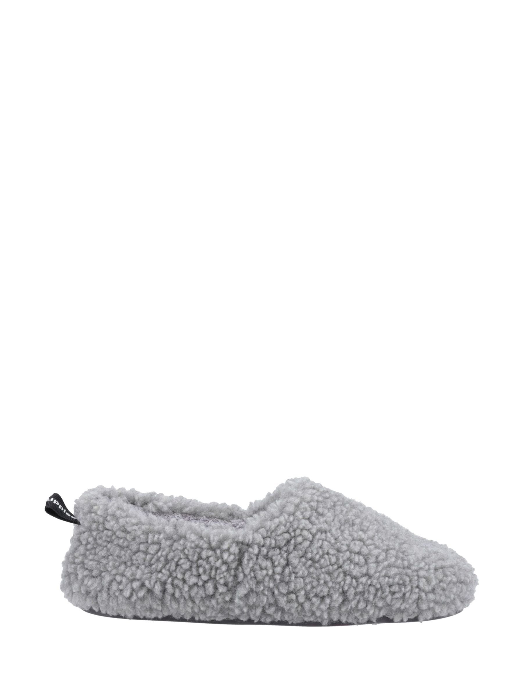 Hush Puppies EMILY Women's Slip-On Faux Fur Slippers with Memory Foam Footbed in Grey, UK Size 8 - Image 5