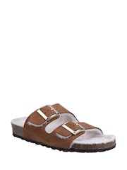 Hush Puppies Brown Jessie Mule Slippers - Image 2 of 4