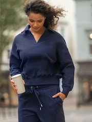 Pour Moi Blue The Softest Off Duty Relaxed Collared Sweatshirt - Image 1 of 4