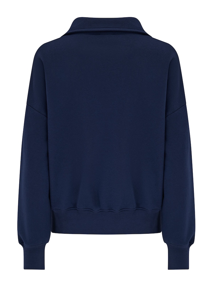 Pour Moi Blue The Softest Off Duty Relaxed Collared Sweatshirt - Image 4 of 4 Pour Moi Blue The Softest Off Duty Relaxed Collared Sweatshirt - Image 4 of 4
