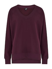 Pour Moi Red The Softest Off Duty Relaxed V-Neck Sweatshirt - Image 3 of 4