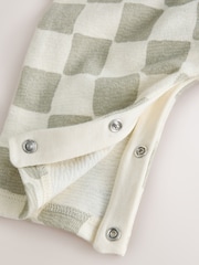 Neutral Checkerboard Baby Set Jersey Dungarees and Bodysuit Set (0mths-2yrs) - Image 5 of 6