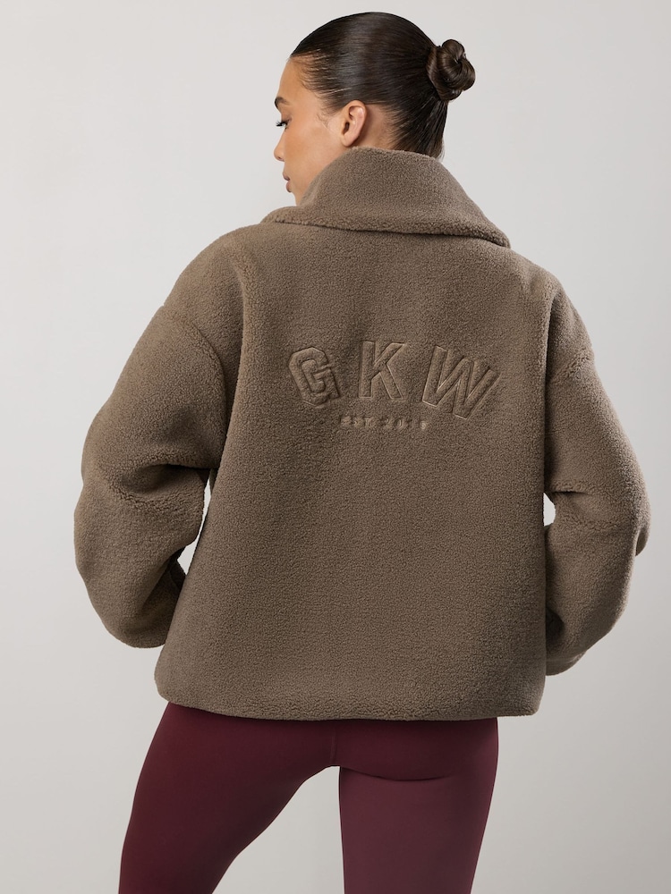 Gym King Grey GKW Borg Full Zip Funnel Jacket - Image 2 of 4 Gym King Grey GKW Borg Full Zip Funnel Jacket - Image 2 of 4