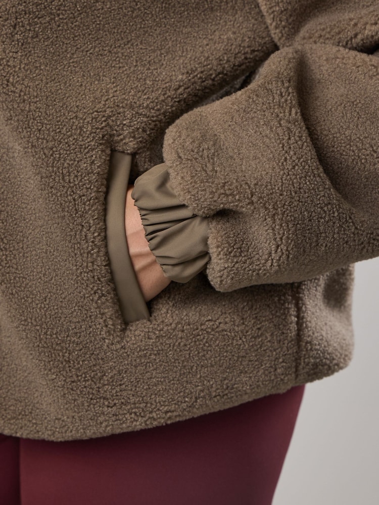 Gym King Grey GKW Borg Full Zip Funnel Jacket - Image 4 of 4 Gym King Grey GKW Borg Full Zip Funnel Jacket - Image 4 of 4