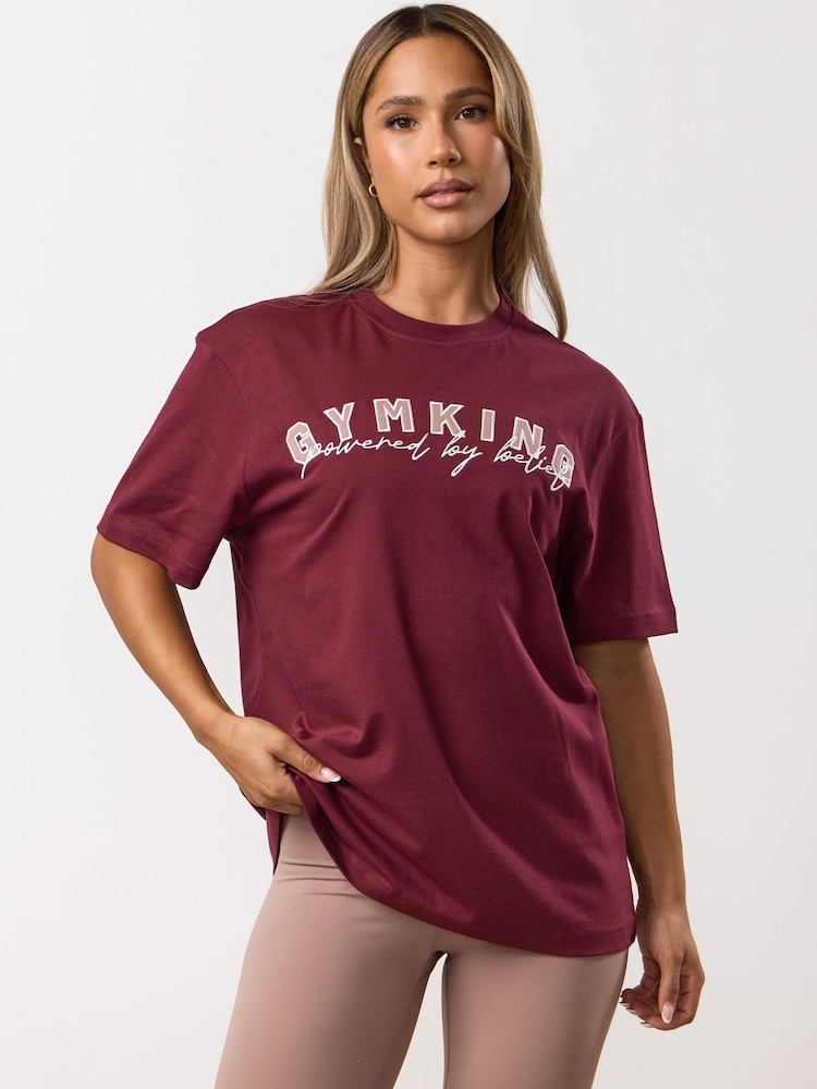 Gym King Red Powered By Belief BF T-Shirt - Image 2 of 4 Gym King Red Powered By Belief BF T-Shirt - Image 2 of 4