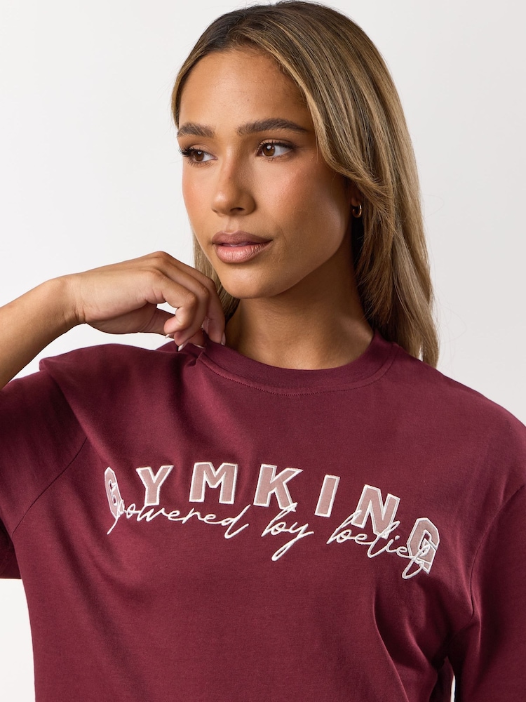 Gym King Red Powered By Belief BF T-Shirt - Image 4 of 4 Gym King Red Powered By Belief BF T-Shirt - Image 4 of 4