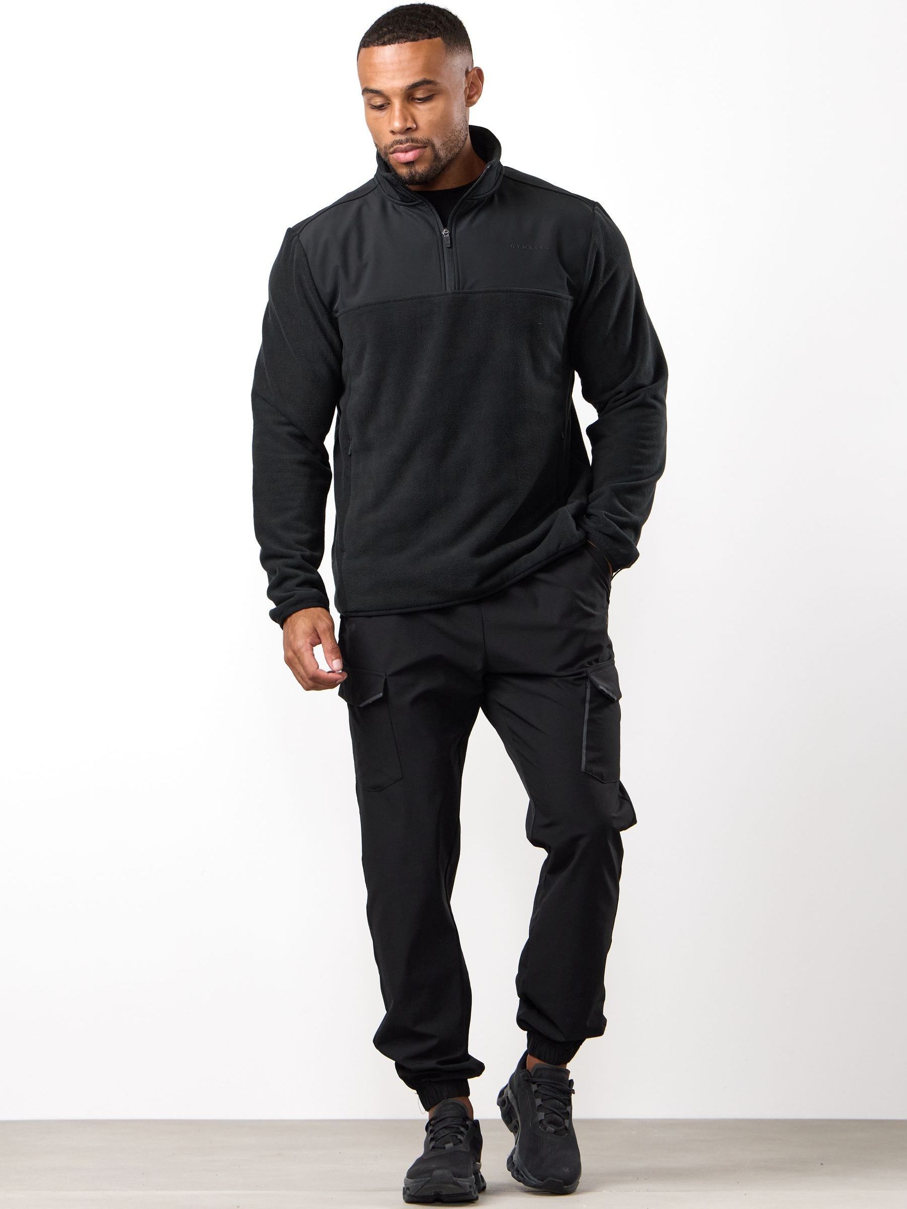Gym King Linear 1/4 Zip Polar Fleece - Black S - Image 2