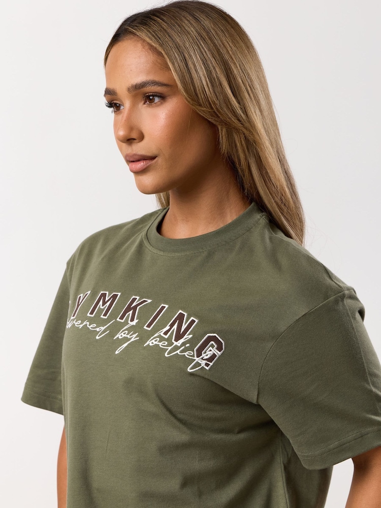 Gym King Green Powered By Belief Boyfriend T-Shirt - Image 4 of 4 Gym King Green Powered By Belief Boyfriend T-Shirt - Image 4 of 4