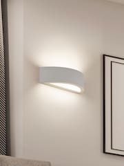 Searchlight Plaster White and Frosted Cad 9W 3000k Wall Light - Image 1 of 3