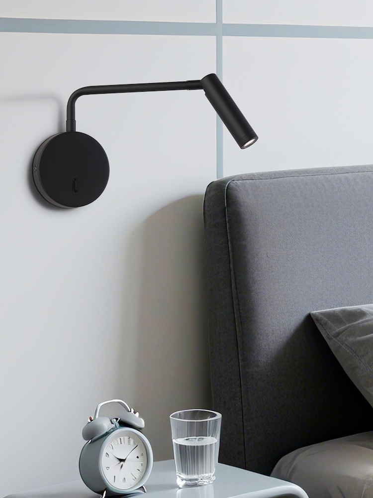 Searchlight Black Friars Swing Arm LED Reading Light - Image 1 of 4 Searchlight Black Friars Swing Arm LED Reading Light - Image 1 of 4