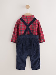 Red Check Shirt, Trousers and Braces Baby 3 Piece Set (0mths-2yrs) - Image 2 of 10