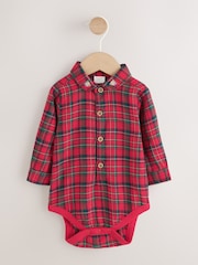 Red Check Shirt, Trousers and Braces Baby 3 Piece Set (0mths-2yrs) - Image 3 of 10