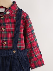 Red Check Shirt, Trousers and Braces Baby 3 Piece Set (0mths-2yrs) - Image 4 of 10
