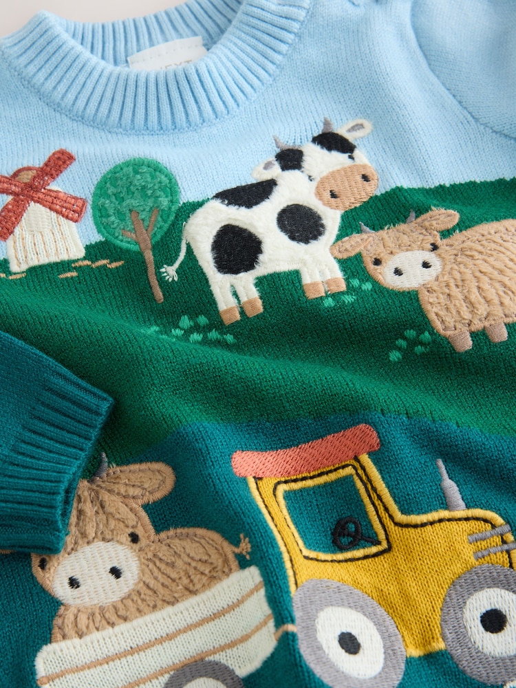 Green/Blue Hamish Farm Knitted Jumper and Legging Baby Set (0mths-2yrs) - Image 11 of 11 Green/Blue Hamish Farm Knitted Jumper and Legging Baby Set (0mths-2yrs) - Image 11 of 11