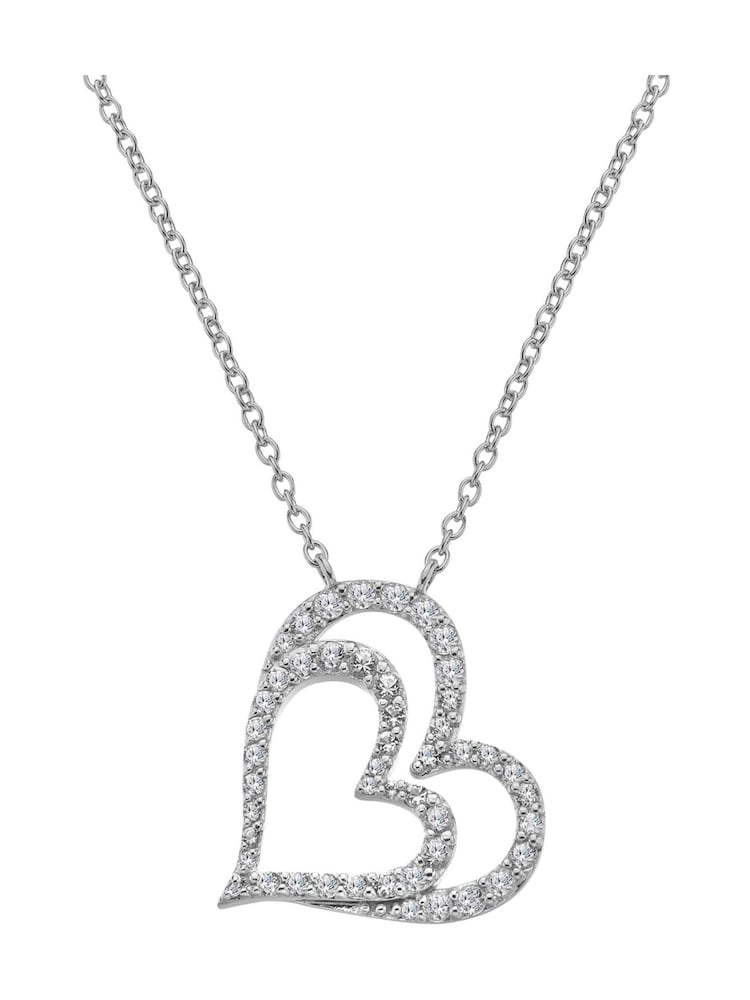 Hot Diamonds Sterling Silver Shimmer Heart Necklace - Image 2 of 3 Hot Diamonds Sterling Silver Shimmer Heart Necklace - Image 2 of 3