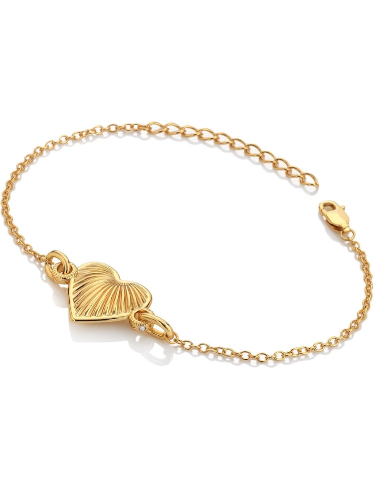 Hot Diamonds Gold Tone HD X GE Essence Heart Bracelet - Image 1 of 3 Hot Diamonds Gold Tone HD X GE Essence Heart Bracelet - Image 1 of 3