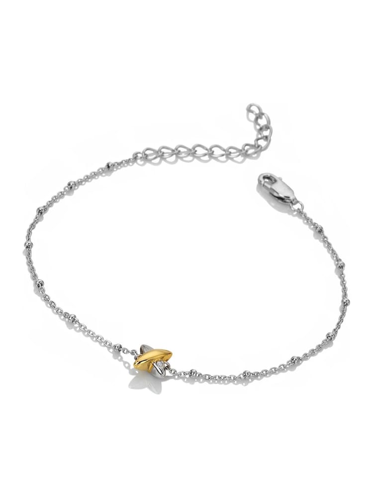 Hot Diamonds Sterling Silver Coupled Two Tone Bracelet - Image 1 of 3 Hot Diamonds Sterling Silver Coupled Two Tone Bracelet - Image 1 of 3