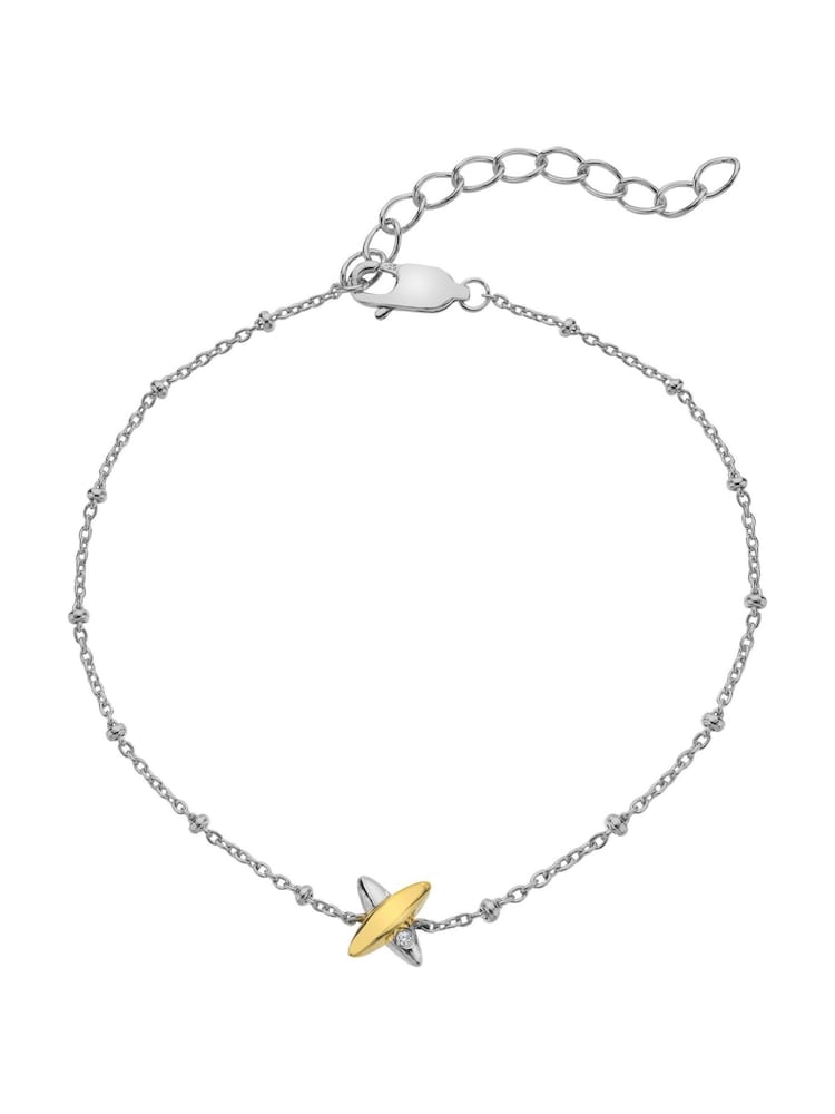 Hot Diamonds Sterling Silver Coupled Two Tone Bracelet - Image 2 of 3 Hot Diamonds Sterling Silver Coupled Two Tone Bracelet - Image 2 of 3