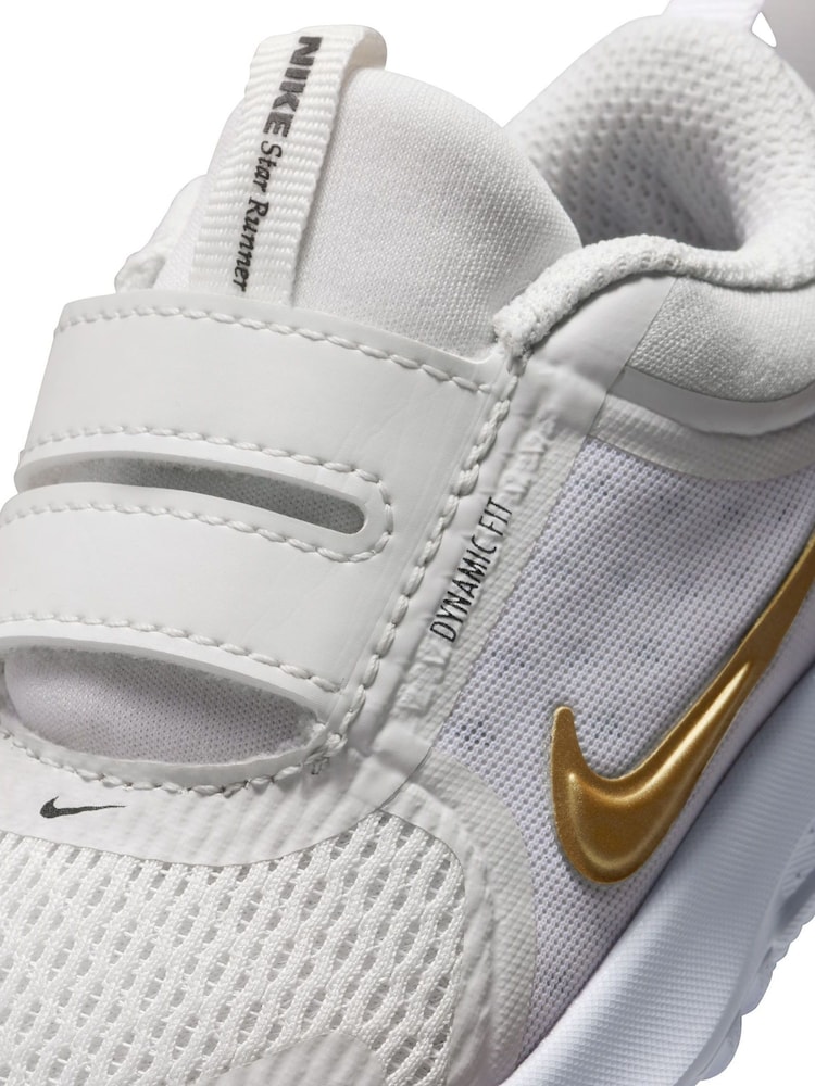 Nike White/Gold Infant Star Runner 5 Trainers - Image 10 of 10