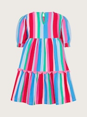 Monsoon Pink Stripe Scallop Jersey Dress - Image 3 of 4
