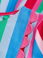 Monsoon Pink Stripe Scallop Jersey Dress - Image 4 of 4