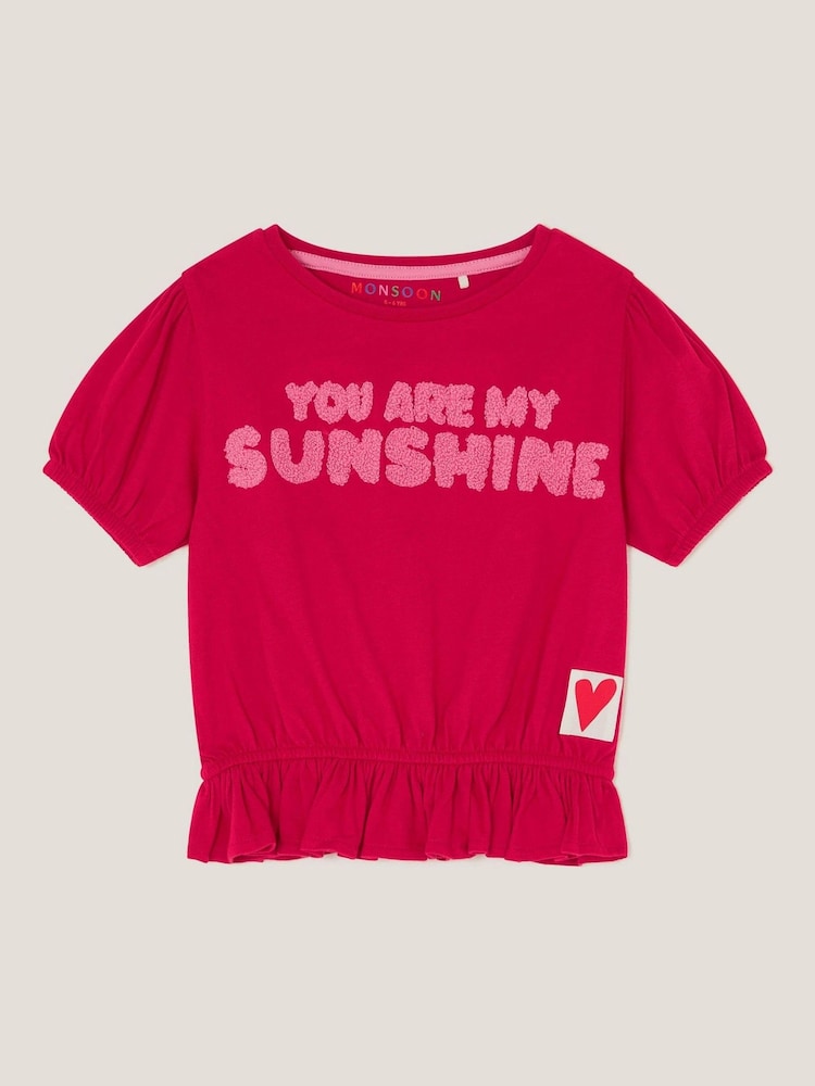 Monsoon You Are My Sunshine Frill 100% Cotton T-Shirt - صورة 1 من 3